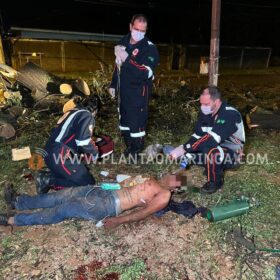 Fotos de Homem esfaqueado e agredido com tronco de árvore em Maringá morre no hospital  