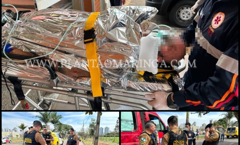 Fotos de Motorista é socorrido em estado grave após ser esfaqueado e ter o carro roubado em Maringá
