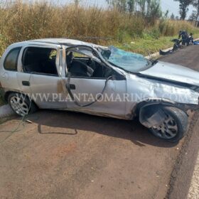 Fotos de Condutor é ejetado e morre durante capotamento em Maringá