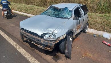 Fotos de Motorista morre após ser ejetado em capotamento em Maringá