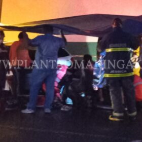 Fotos de Pai e filha ficam feridos após batida entre moto e carro, em Maringá