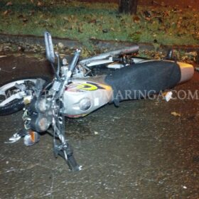 Fotos de Pai e filha ficam feridos após batida entre moto e carro, em Maringá