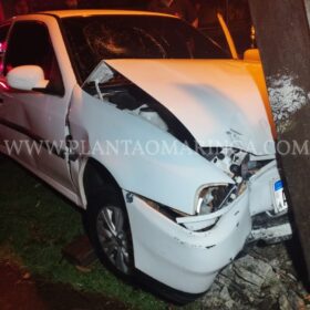 Fotos de Pai e filha ficam feridos após batida entre moto e carro, em Maringá