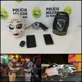 Fotos de Quadrilha tenta fazer 'arrastão' para roubar veículos em viaduto de Maringá 