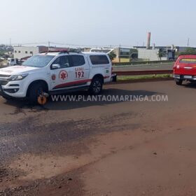 Fotos de Homem sofre ferimentos graves ao ser atropelado por caminhão em Maringá