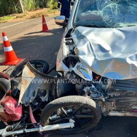 Fotos de Casal sofre ferimentos graves após moto avançar preferencial em Maringá  
