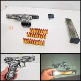 Fotos de Polícia Militar prende homem em tabacaria e apreende pistola com mira a laser e kit rajada em Maringá
