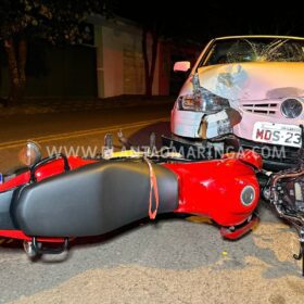 Fotos de Motorista invade a contramão, bate em motociclista em Maringá 