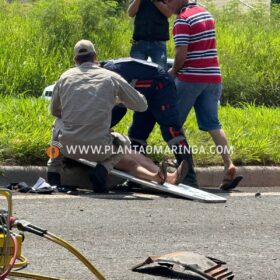 Fotos de Motorista perde controle da direção, invade pista contrária e colide em carro e caminhões em Sarandi