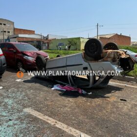 Fotos de Motorista perde controle da direção, invade pista contrária e colide em carro e caminhões em Sarandi