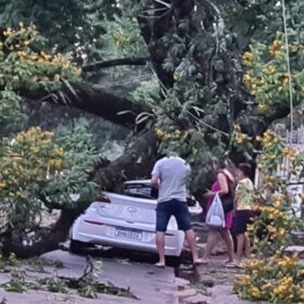 Fotos de Tenda desaba com forte chuva e deixa 8 pessoas feridas em Maringá 