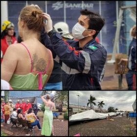 Fotos de Tenda desaba com forte chuva e deixa 8 pessoas feridas em Maringá 