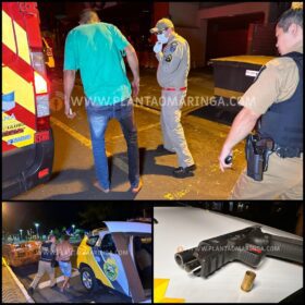 Fotos de Maringá; Homem busca arma no carro para atirar em desafeto e acaba ferido pela própria arma