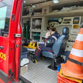 Fotos de Motociclista sofre ferimentos grave após avançar preferencial e bater em carro em Maringá