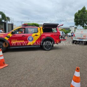 Fotos de Motociclista sofre ferimentos grave após avançar preferencial e bater em carro em Maringá