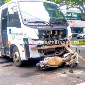 Fotos de Motorista de micro-ônibus avança preferencial e causa grave acidente em Maringá