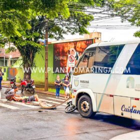 Fotos de Motorista de micro-ônibus avança preferencial e causa grave acidente em Maringá