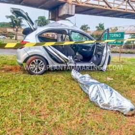 Fotos de Motorista morre ao bater em coluna de passarela em Maringá