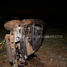 Fotos de Um adolescente morreu e duas sofreram ferimentos graves após carro com queixa de furto capotar 