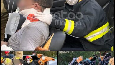 Fotos de Batida frontal entre dois carros deixa cinco pessoas feridas em Maringá