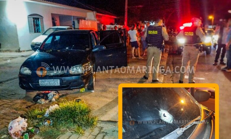 Fotos de Casal de Sarandi com criança em carro sofre ataque a tiros em Maringá, e homem é baleado
