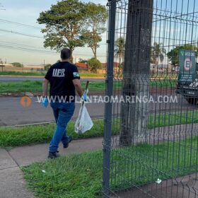 Fotos de Criminosos explodem caixa eletrônico do banco Sicoob em Maringá 