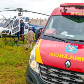 Fotos de Homem é socorrido de helicóptero após ser baleado em Maringá; estado é grave