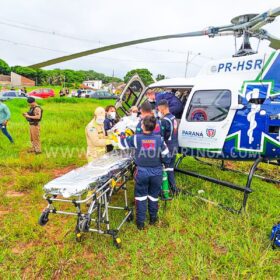 Fotos de Homem é socorrido de helicóptero após ser baleado em Maringá; estado é grave