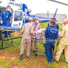 Fotos de Homem é socorrido de helicóptero após ser baleado em Maringá; estado é grave