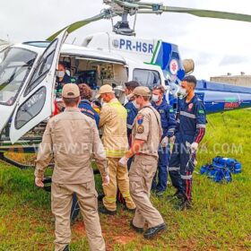 Fotos de Homem é socorrido de helicóptero após ser baleado em Maringá; estado é grave