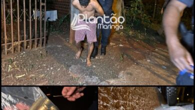 Fotos de Homens são presos após disparos de arma de fogo próximo a um local de homicídio em Sarandi