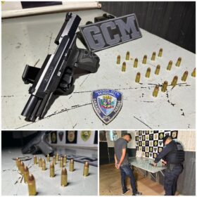 Fotos de Homem com mandado de prisão em aberto por homicídio é preso com pistola, em Sarandi