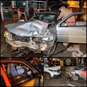 Motorista anda na contramão em avenida de Maringá e bate de frente com outro carro Foto 1 Fotos de Motorista anda na contramão em avenida de Maringá e bate de frente com outro carro