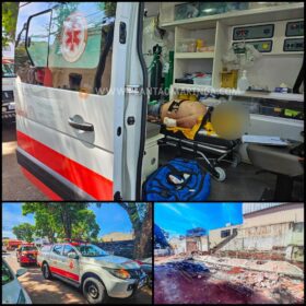 Trabalhadores ficam gravemente feridos após desabamento de muro em Maringá Foto 1 Fotos de Trabalhadores ficam gravemente feridos após desabamento de muro em Maringá