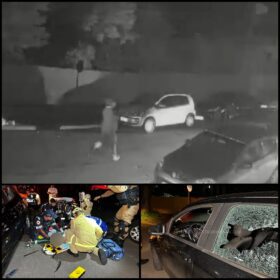 Fotos de Câmera flagra jovem sendo baleado por ladrões durante tentativa de roubo em Maringá 