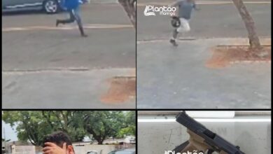 Fotos de Câmera registra homem atirando contra funcionário de depósito em Maringá