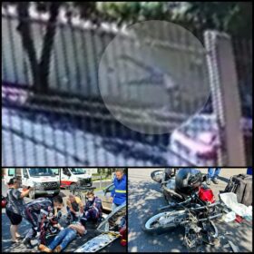 Fotos de Câmera registra motoboy sendo arremessado após acidente em Maringá