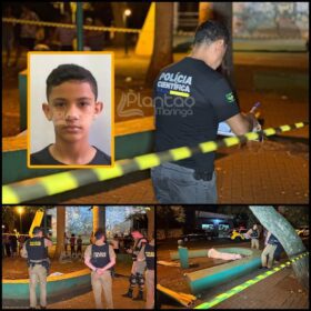 Fotos de Jovem é executado a tiros e mulher é baleada em praça na zona sul de Maringá