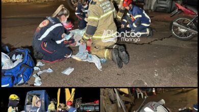 Fotos de Motociclista é intubado após bater em caminhão em Maringá