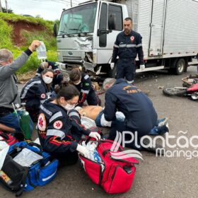 Fotos de A caminho do trabalho homem morre após bater moto de frente com caminhão, em Maringá