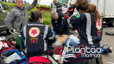 Fotos de Motociclista morre em acidente após bater de frente com caminhão em Maringá