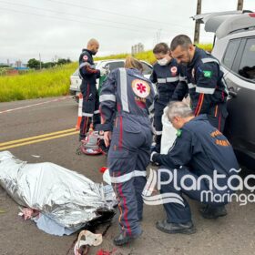 Fotos de A caminho do trabalho homem morre após bater moto de frente com caminhão, em Maringá