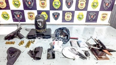 Fotos de Policiais do Pelotão de Choque realiza apreensão de drogas e arma de fogo em Maringá