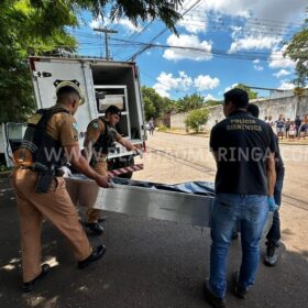 Fotos de Choque apreende escopeta calibre 12 e roupas utilizada em execução em Maringá