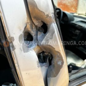 Fotos de Choque apreende escopeta calibre 12 e roupas utilizada em execução em Maringá