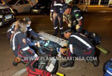 Fotos de Mulher fica ferida após bater moto em carro estacionado em Maringá