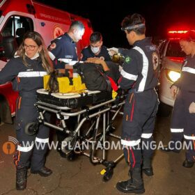 Fotos de Mulher fica ferida após bater moto em carro estacionado em Maringá
