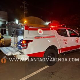 Fotos de Mulher fica ferida após bater moto em carro estacionado em Maringá