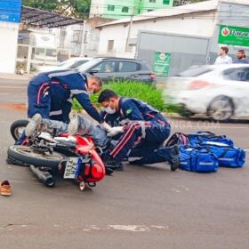Fotos de Pedestre atropelado fora da faixa de pedestres em Maringá é socorrido em estado gravíssimo