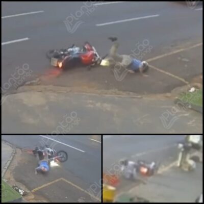 Câmera de segurança registra acidente envolvendo duas motos em Maringá Foto 1 Fotos de Câmera de segurança registra acidente envolvendo duas motos em Maringá